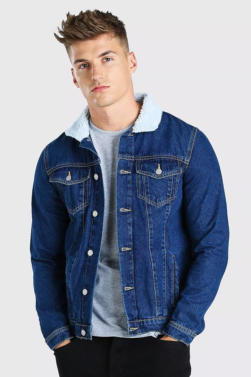 Denim borg 2025 jacket men